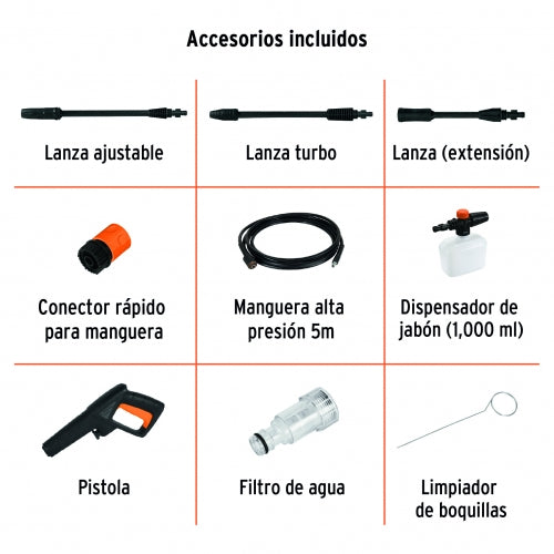 Hidrolavadora eléctrica 1500 PSI, Truper -101593