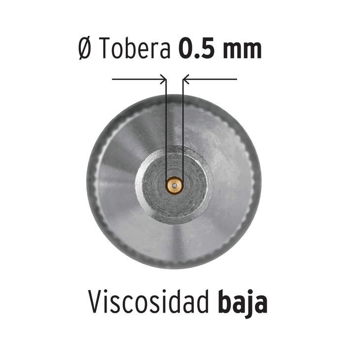 Pistola compacta p/retoque LVMP vaso alum, 0.5 mm, Truper 11098