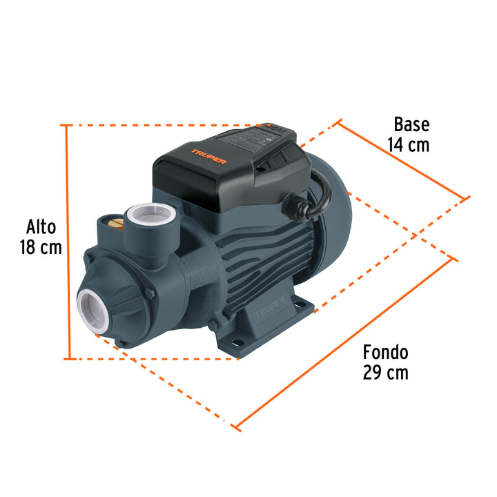 Bomba periférica 1 HP, altura máxima 60 m, Truper 12114