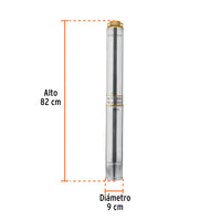 Bomba sumergible, tipo bala, 1-1/2 HP, agua limpia, Truper 12626