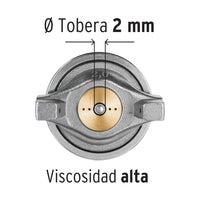 Pistola p/pintar gravedad LVMP vaso aluminio, 2 mm, Truper  13060