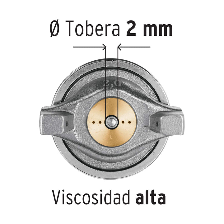 Pistola p/pintar gravedad LVMP vaso aluminio, 2 mm, Truper  13060