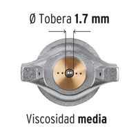 Pistola p/pintar gravedad LVMP vaso aluminio, 1.7 mm, Truper 13061