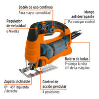 Sierra caladora 550W 4.5 A vel. variable, TRUPER PRO 15420