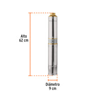 Bomba sumergible, tipo bala, 1/2 HP, agua limpia, Truper 16933