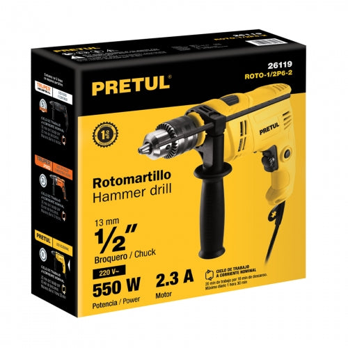 Rotomartillo 1/2" 550 W, Pretul 28112