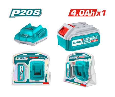 Kit De Bateria Y Cargador De 20v 4,0ah Industrial Total UTFBCPK1214